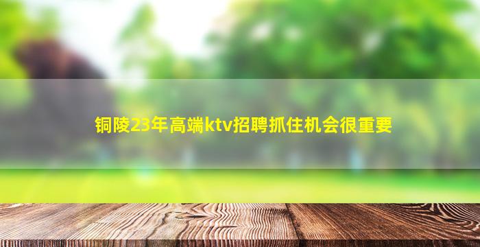 铜陵23年高端ktv招聘抓住机会很重要